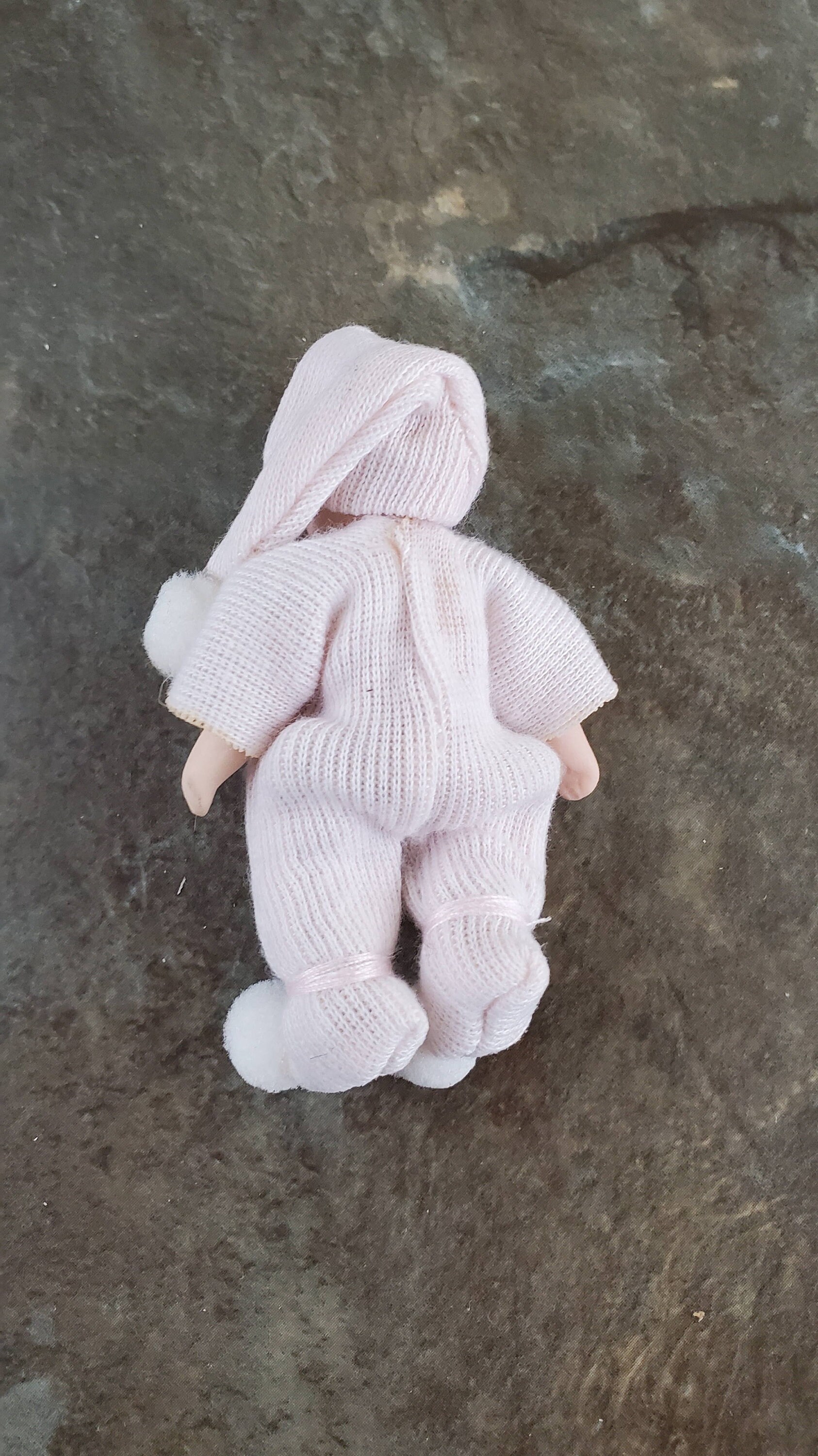 Movable Ceramic Baby Doll - 1/12 Scale, Bendable Joints, For Dollhouse & Miniature Displays