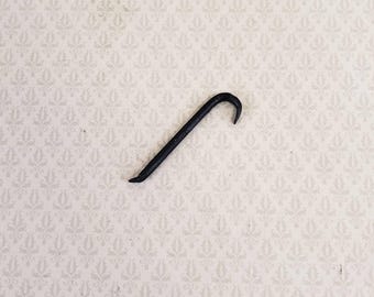Dollhouse Miniature Crowbar 1:12 Scale Tool Painted Metal 1 3/8"