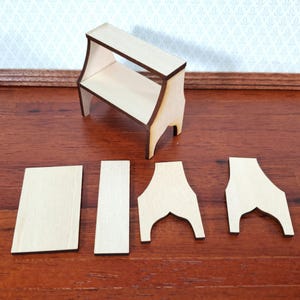 Dollhouse KIT Large Step Stool Library or Bed Steps 1:12 Scale Easy to Assemble