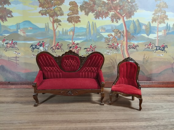 Dollhouse Miniature The Hunt Mural by Natasha Wallpaper MiniGraphics 1:12 Scale