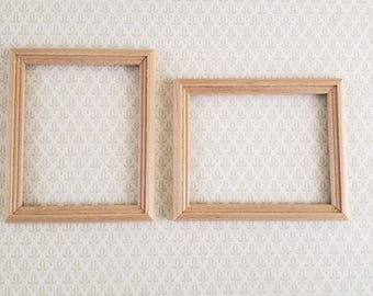 Dollhouse Miniature Picture Frame Large for Painting x2 Unpainted Wood 1:12 Scale