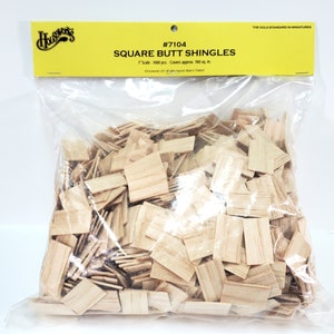 Dollhouse Shingles Square End Large Bag Light Wood 1:12 Scale 1000 pieces HW7104