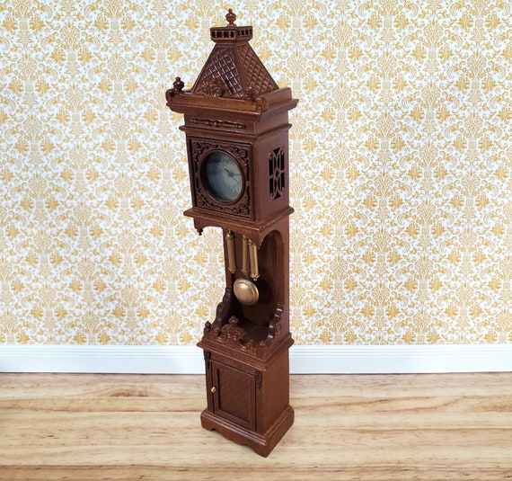 JBM Miniature Working Grandfather Clock Walnut Finish 112 Etsy