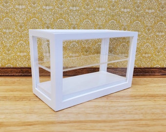 Dollhouse Low Display Case for Bakery Store or Shop 1:12 Scale Furniture White