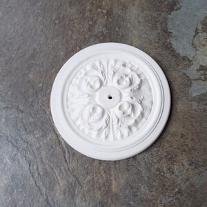 Dollhouse Miniature Ceiling Rose Medallion with Hole Plaster 1:12 Scale 58 mm