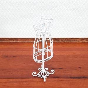 Miniature Mannequin Dressmakers Tailor Dummy Metal White 1:12 Scale Dollhouse Decor