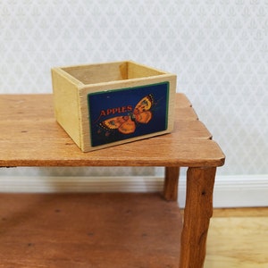 Dollhouse Wood Crate Apples Label for Fruits or Vegetables 1:12 Scale Miniature