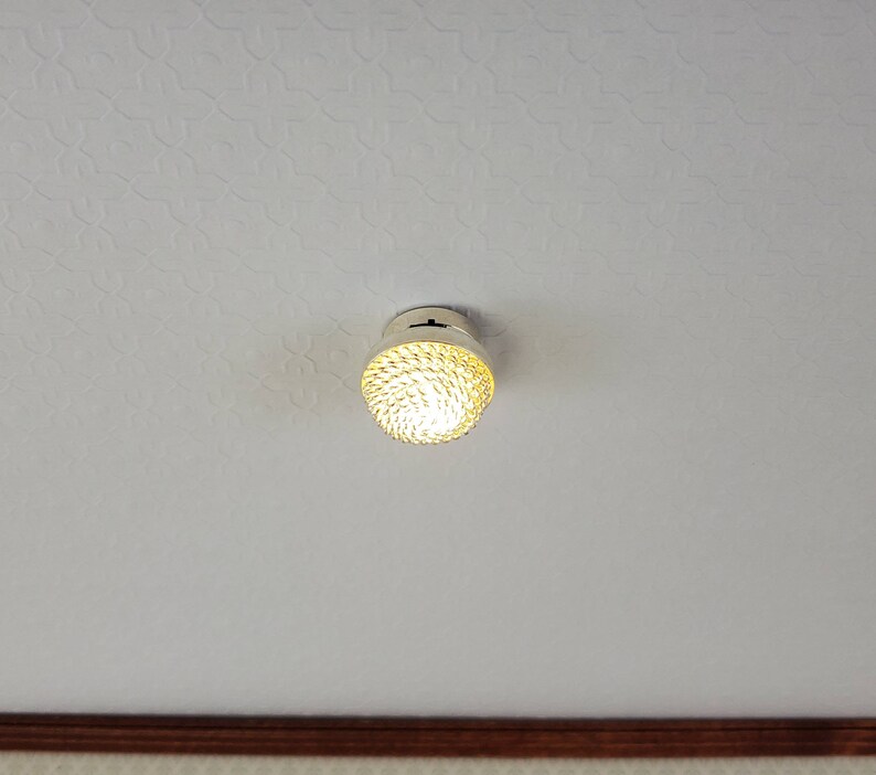 Dollhouse Ceiling Light Silver Battery Operated Fancy 112 Etsy