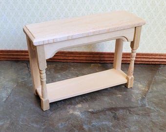 Dollhouse Small Side Table Unpainted Wood 1:12 Scale Miniature Furniture