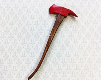 Dollhouse Miniature Fireman's Axe Red Sir Thomas Thumb 1:12 Scale Tool