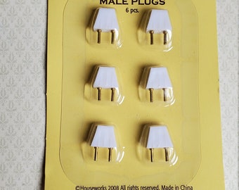 Dollhouse Miniature Plugs for 12 Volt Light Fixtures 6 Piece 1:12 Scale Houseworks 2204