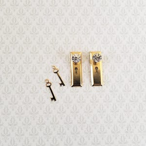 1:12 Metall Griffe mit Kristall Griffen