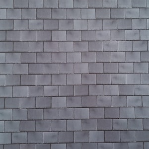 Dollhouse Gray Slate Roofing Card Sheet Tiles Embossed 1:12 Scale Roof Shingles
