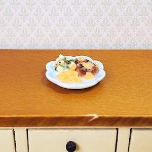 Dollhouse Steak with Mashed Sweet Potatoes & Veggies 1:12 Scale Miniature Food