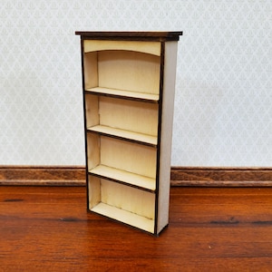 Dollhouse HALF SCALE Bookcase KIT 1:24 Scale Miniature Library Bookshelf