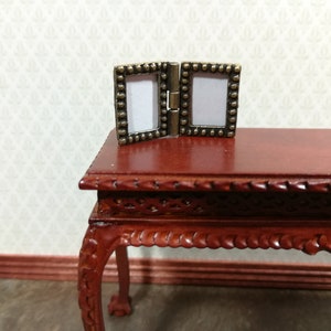 Dollhouse Miniature Picture Frame Bronze Double Photo 1:12 Scale Metal