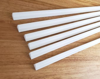 Dollhouse Miniatures Crown Molding x6 White Trim Cornice Large 1/2" wide x 17 3/4" long 1:12 Scale