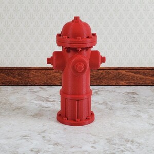 Miniature Red Fire Hydrant 1:12 Scale 3D Printed Scale Model Dioramas 2 1/4&quot;
