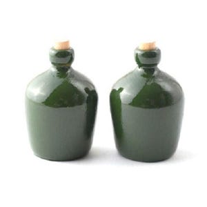 Dollhouse Miniature Carboy Jugs Green Bottles Set of 2 1:12 Scale