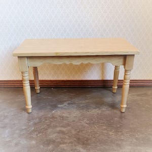 Dollhouse Kitchen Table Light Oak Finish 1:12 Scale Miniature Furniture