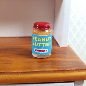 Dollhouse Miniature Peanut Butter Jar Crunchy 1:12 Scale Food Groceries Kitchen