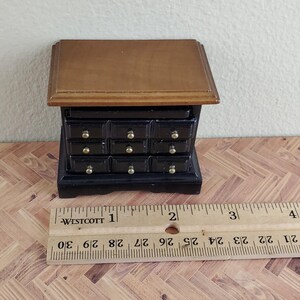 Dollhouse Side Table or Nightstand Black with Drawers 1:12 Scale Miniature image 4