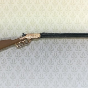 Dollhouse Miniature Winchester Repeating Long Rifle 1:12 Scale Metal 3.5&quot;