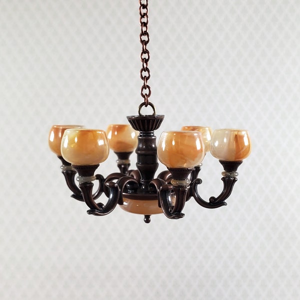 Dollhouse Miniature Ashbury 12 Volt Chandelier - Tiny Lighting For Dollhouses