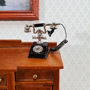Puppenhaus Telefon Vintage Stil 1890er - 1920er Jahre 1:12 Miniatur Telefon