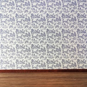 Dollhouse Wallpaper Brodnax "Campagne Toile Blue" 1:12 Scale Miniature 1FR101