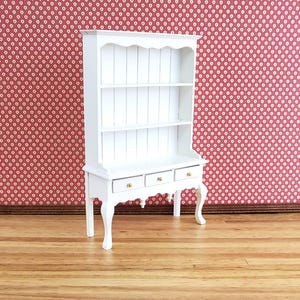 Dollhouse Miniature Queen Kitchen Cupboard Hutch White Anne Style 1:12 Scale Furniture