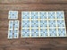 Dollhouse Miniature Tile Flooring Sheet Blue & Gold Tulips 1:12 Scale Break Off Pieces 