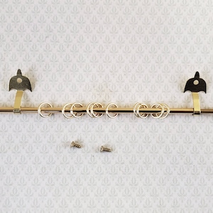 Dollhouse Miniature Curtain Rod Brass Adjustable 1:12 Scale Houseworks 1151