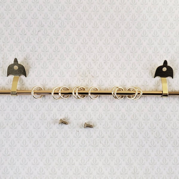 Dollhouse Miniature Curtain Rod Brass Adjustable 1:12 Scale Houseworks 1151