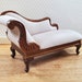 Melody Jane Dollhouse Rococo Chaise Longue | 1:12 Scale White Cream Walnut Miniature Furniture
