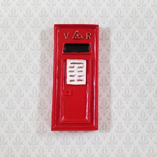 Dollhouse Miniature Mailbox Red Letter Box Wall Mount UK 1:12 Scale Accessory