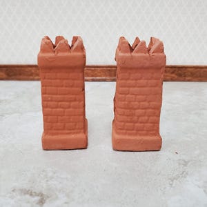 Miniature Chimney Pot Smoke Stack Square Brick Unglazed Terra Cotta for Dollhouses