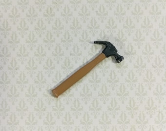 Dollhouse Miniature Claw Hammer 1:12 Scale Tool Painted Metal