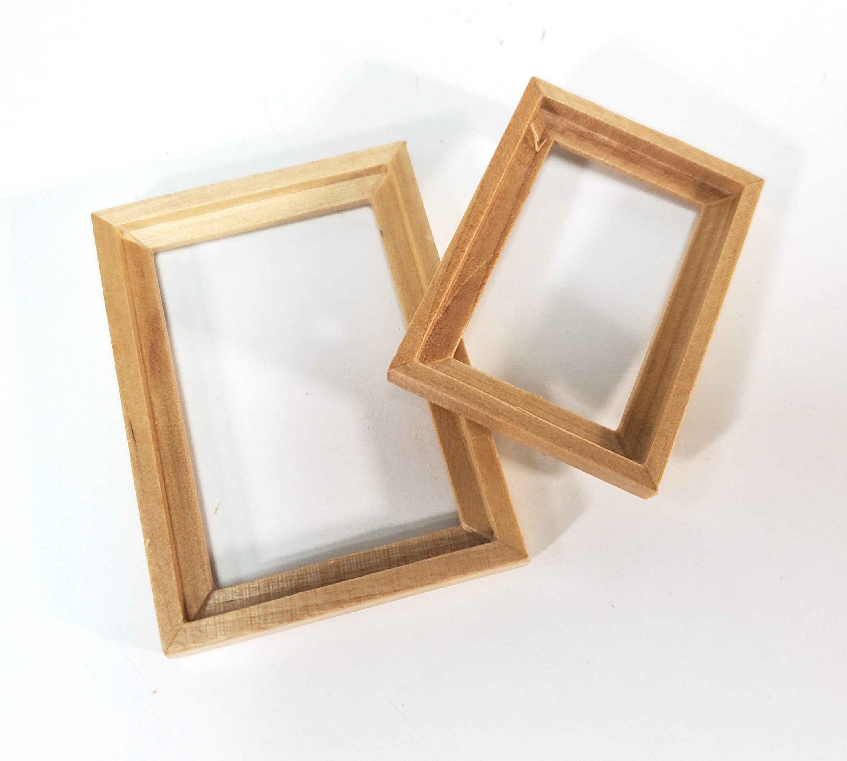 Dollhouse Picture Frames Set of 2 Sizes Wood Light Oak Finish Etsy