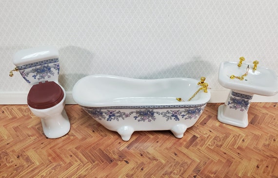 Dollhouse Miniature Victorian Bathroom Kit 1:12 Scale 