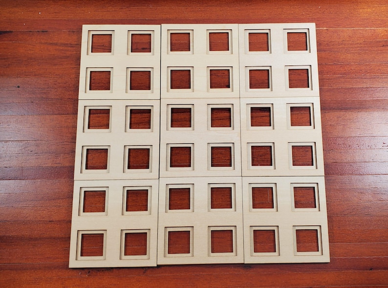 Dollhouse Ceiling Panels Coffered Layered Wood Kit 2 Part 1:12 Scale Miniatures image 1