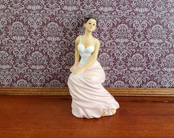 Dollhouse Miniature Seated Victorian Lady in Corset Resin 1:12 Scale SMALL Petite