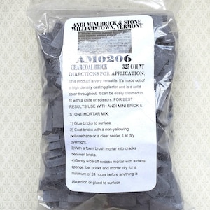 Dollhouse Miniature Bricks Charcoal Gray by Andi Mini Brick & Stone 1:12 Scale 325 Pieces