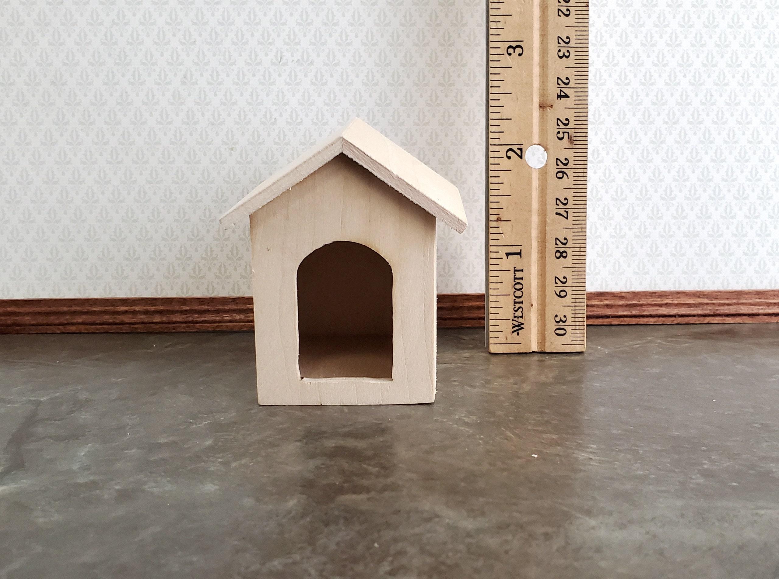 ドールハウス ミニチュア 犬小屋 犬小屋 小型 未塗装 木製 1:12