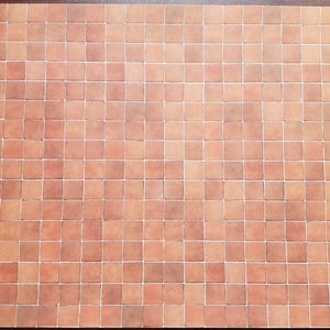 Dollhouse Miniature Terra Cotta Tile Square Embossed Card 1:12 Scale Flooring
