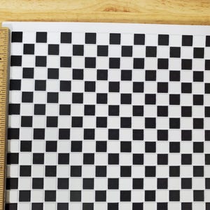 Dollhouse Tile Black & White Squares Vinyl Flooring Embossed Floor 1:12 Scale Miniatures image 3