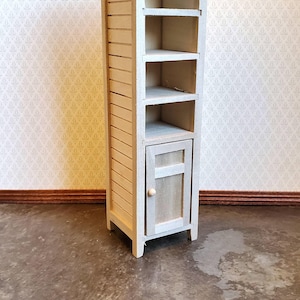 Dollhouse Miniature Cabinet for Bathroom Unpainted Wood 1:12 Scale Furniture