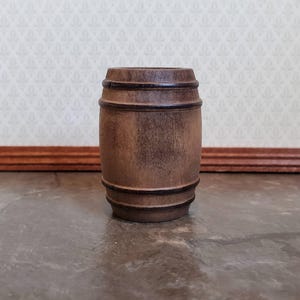 Dollhouse Miniature Barrel Small Distress Painted Wood 1:12 Scale Wooden Keg