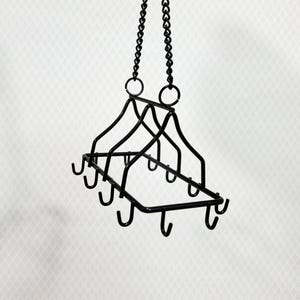 Dollhouse Pot Pan Hanger with Hooks Metal Kitchen Rack Large 1:12 or 1/6 Scale