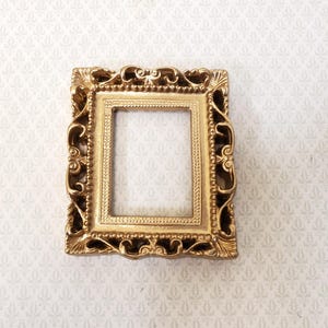 Miniature Picture Frame Large Fancy Gold for Painting for Dollhouses 1:12